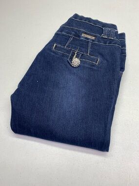 L.A. idol Dark Blue Skinny Jeans with Triple-Button Waist W25/26